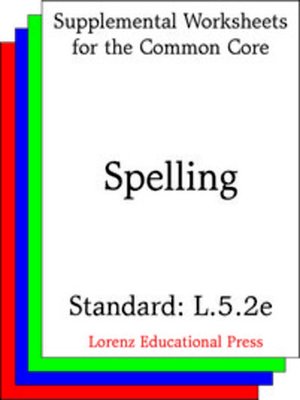 cover image of CCSS L.5.2e Spelling
